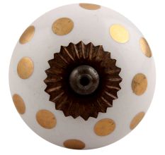 Golden Dot Ceramic Drawer Knob